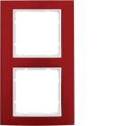 HAGER BOCCHIOTTI - Cornice doppia Berker B.3 alu rosso/bianco polare opaco, alluminio anodizzato