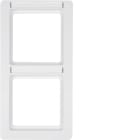 HAGER BOCCHIOTTI - Cornice con etichetta doppia per montaggio verticale Q.1 bianco polare velluto