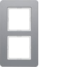 HAGER BOCCHIOTTI - Cornice doppia Berker Q.7 alluminio anodizzato