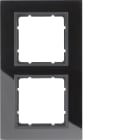HAGER BOCCHIOTTI - Cornice in vetro doppia Berker B.7 vetro nero/antracite opaco