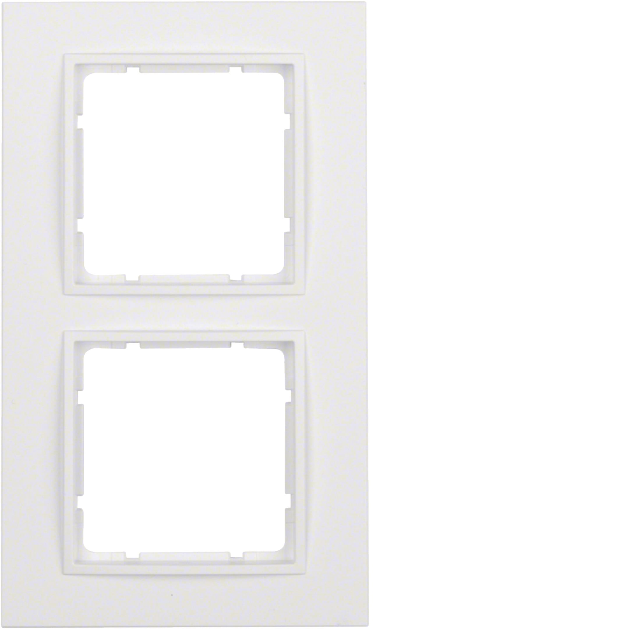 HAGER BOCCHIOTTI - Cornice doppia Berker B.7 bianco polare opaco