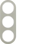 HAGER BOCCHIOTTI - Cornice tripla Serie R.classic?acciaio inox/bianco polare, metallo opaco