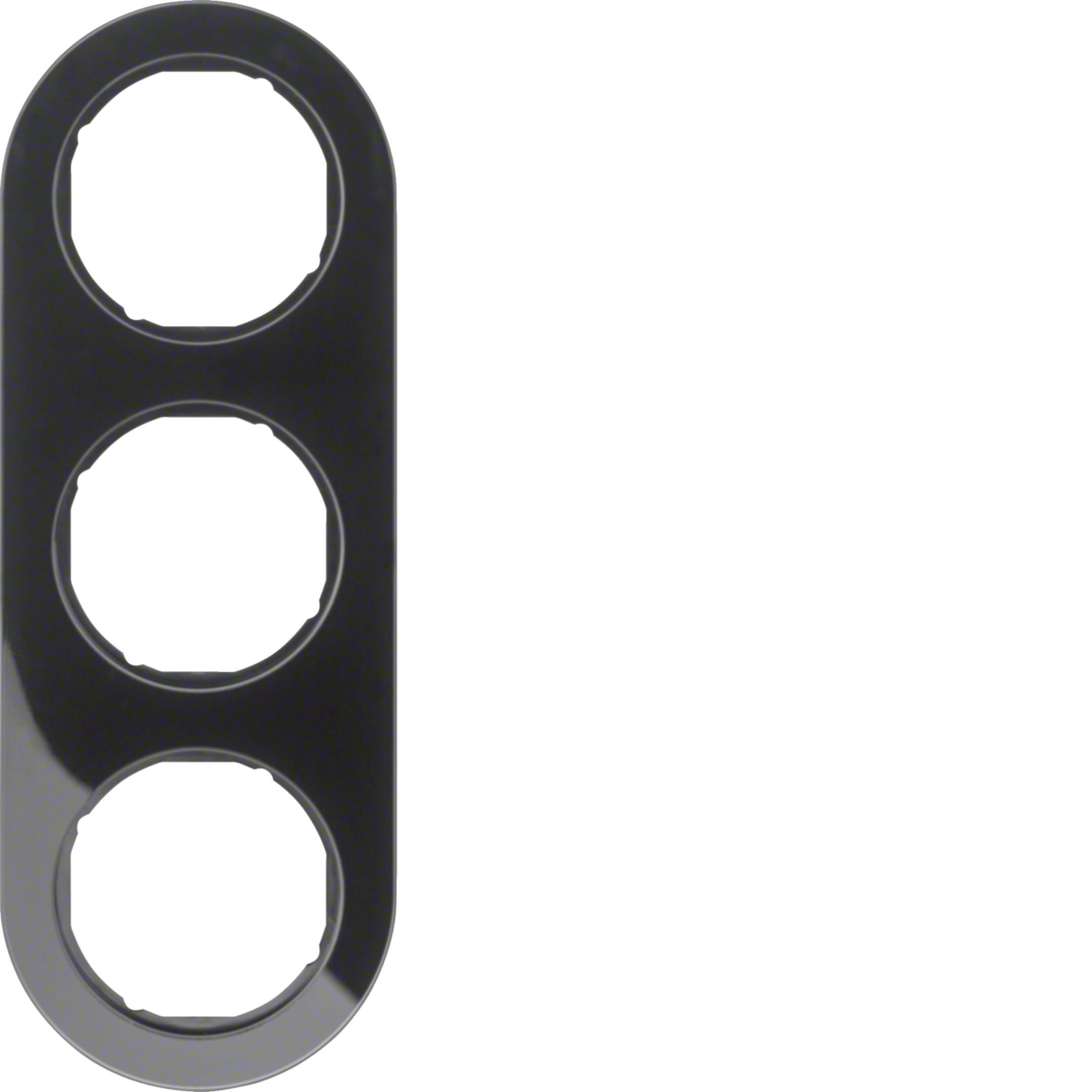 HAGER BOCCHIOTTI - Cornice tripla Serie R.classic?nero lucido