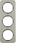 HAGER BOCCHIOTTI - Cornice tripla Berker R.1 acciaio inox/nero