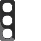HAGER BOCCHIOTTI - Cornice tripla Berker R.1 nero lucido