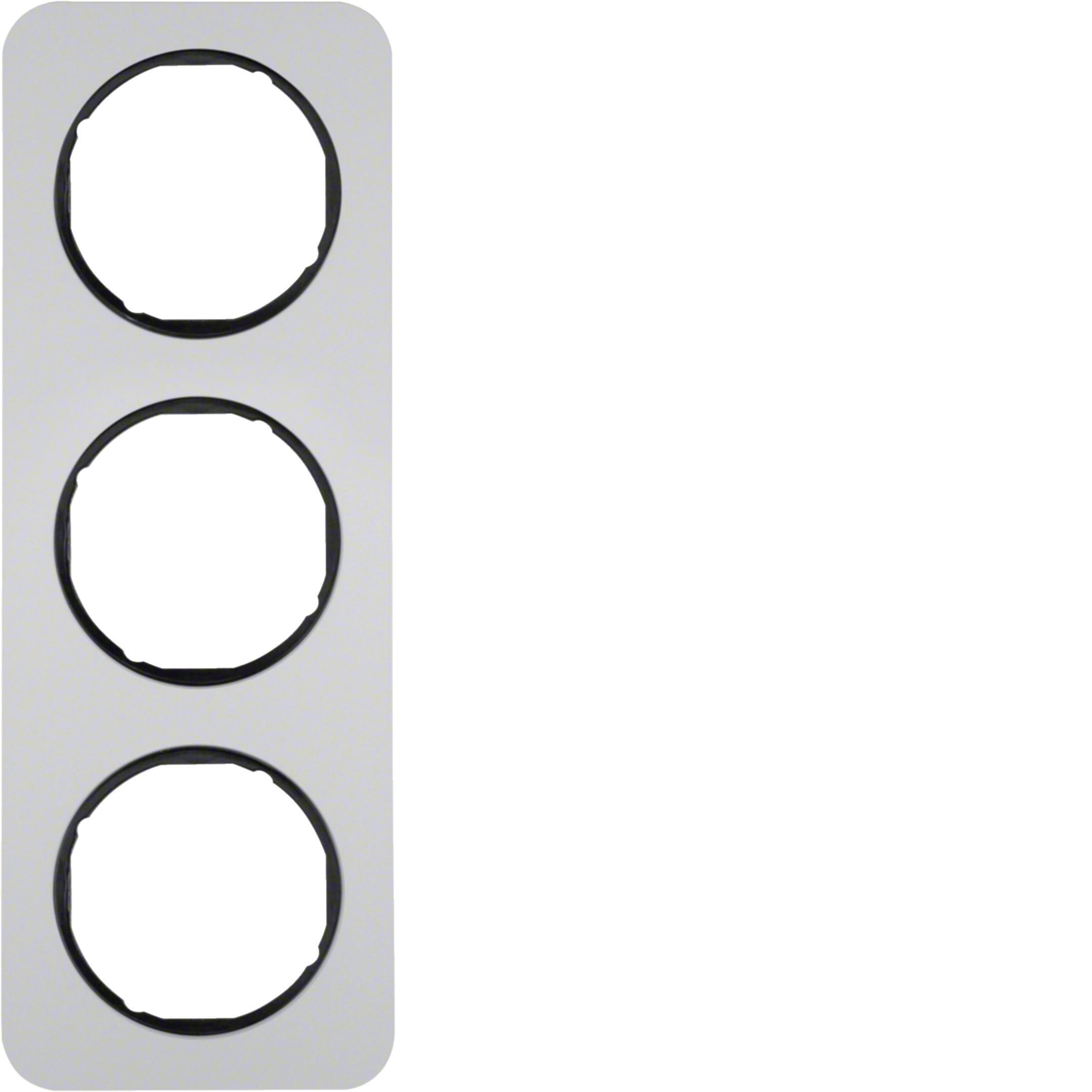 HAGER BOCCHIOTTI - Cornice tripla Berker R.1 alu/nero