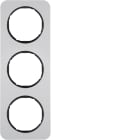 HAGER BOCCHIOTTI - Cornice tripla Berker R.1 alu/nero