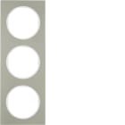 HAGER BOCCHIOTTI - Cornice tripla Berker R.3 acciaio inox/bianco polare
