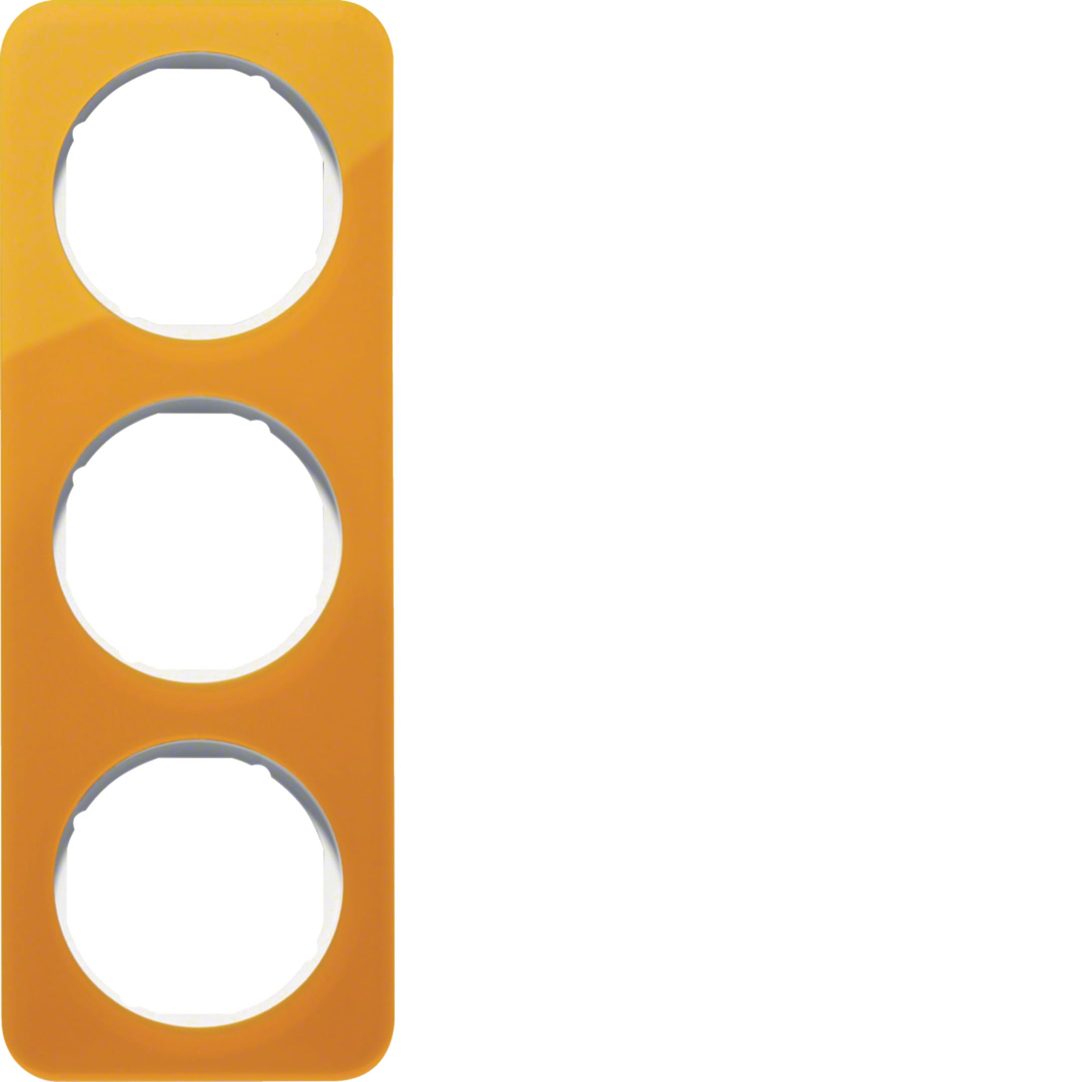 HAGER BOCCHIOTTI - Cornice tripla Berker R.1 arancione trasparente/bianco polare lucido, acrilico