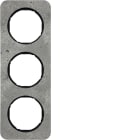 HAGER BOCCHIOTTI - Cornice tripla Berker R.1 grigio/nero lucido, calcestruzzo