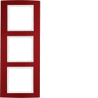 HAGER BOCCHIOTTI - Cornice tripla Berker B.3 alu rosso/bianco polare opaco, alluminio anodizzato