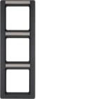 HAGER BOCCHIOTTI - Cornice tripla per montaggio verticale Serie Q.1 antracite velluto, verniciato