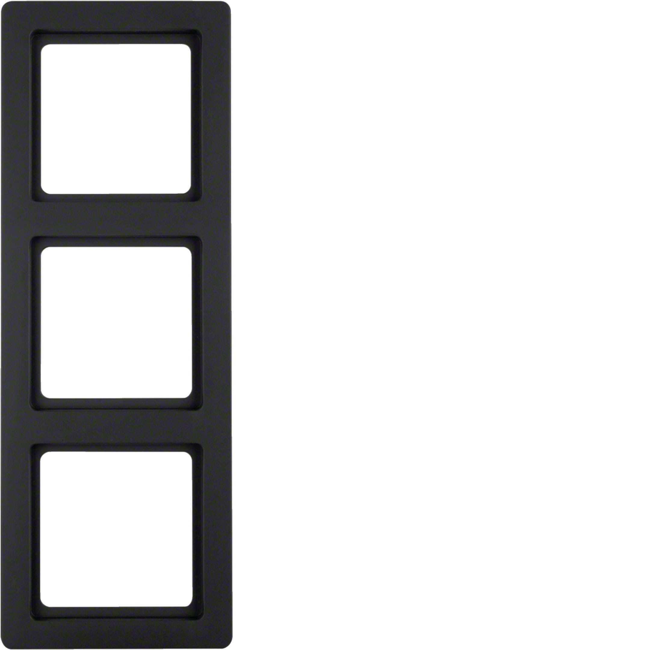 HAGER BOCCHIOTTI - Cornice tripla Berker Q.1 antracite velluto, verniciato