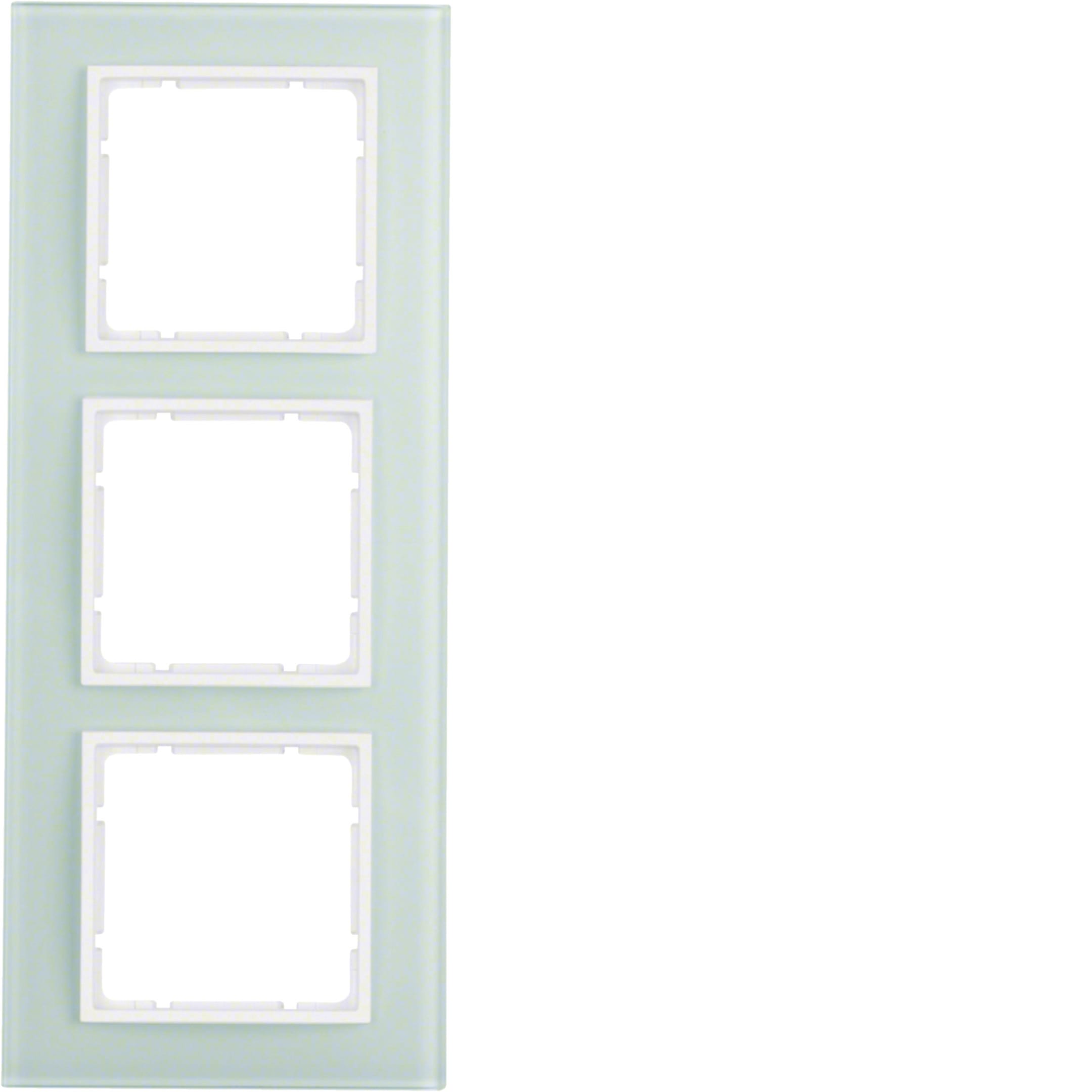HAGER BOCCHIOTTI - Cornice in vetro tripla Berker B.7 vetro bianco polare/bianco polare opaco