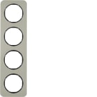 HAGER BOCCHIOTTI - Cornice quadrupla Berker R.1 acciaio inox/nero