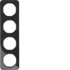 HAGER BOCCHIOTTI - Cornice quadrupla Berker R.1 nero lucido