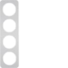 HAGER BOCCHIOTTI - Cornice quadrupla Berker R.1 alu/bianco polare