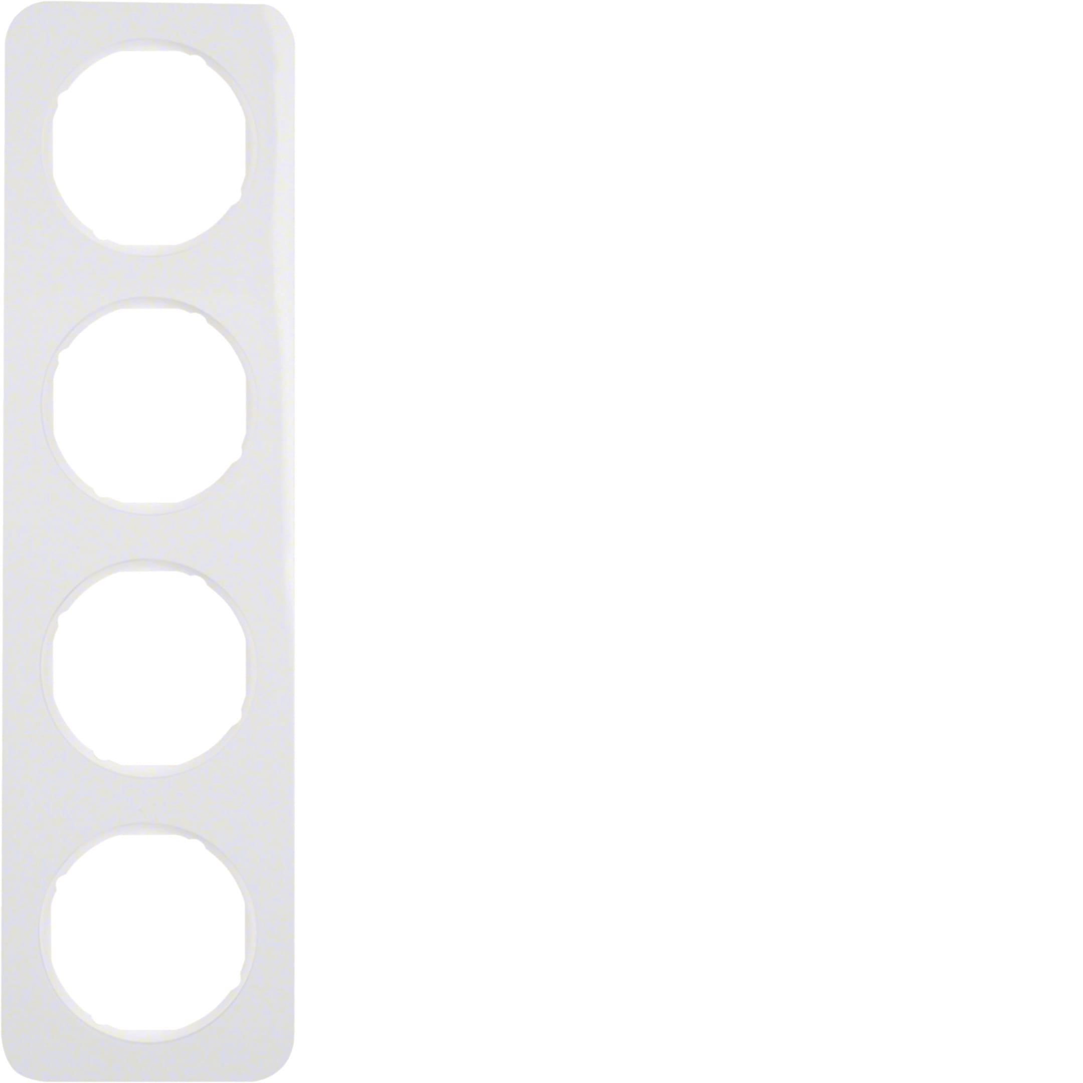 HAGER BOCCHIOTTI - Cornice quadrupla Berker R.1 bianco polare lucido