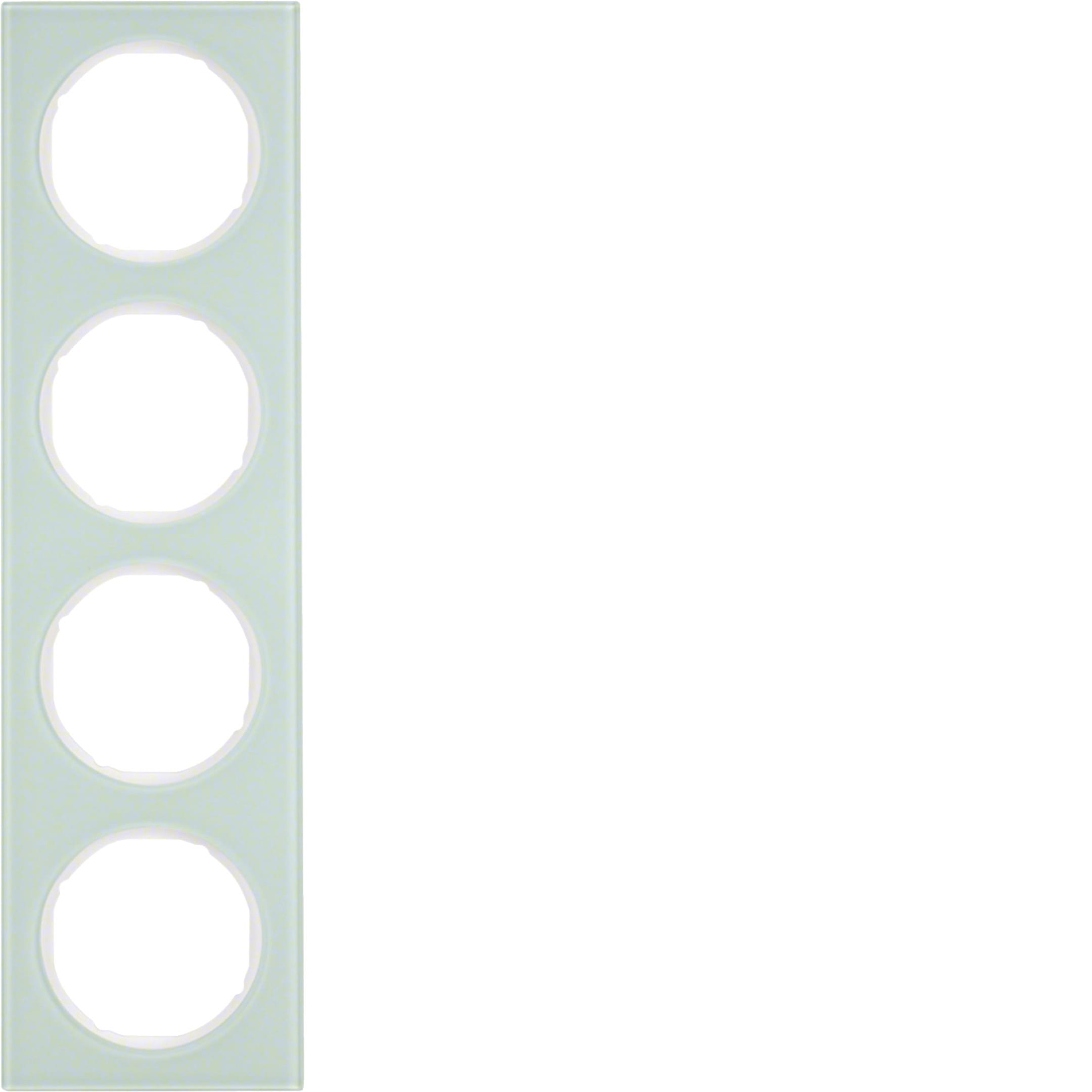 HAGER BOCCHIOTTI - Cornice quadrupla Berker R.3 vetro bianco polare