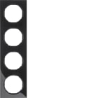 HAGER BOCCHIOTTI - Cornice quadrupla Berker R.3 nero lucido