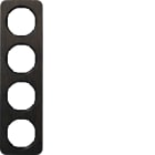 HAGER BOCCHIOTTI - Cornice quadrupla Berker R.1 quercia/nero lucido, legno macchiato