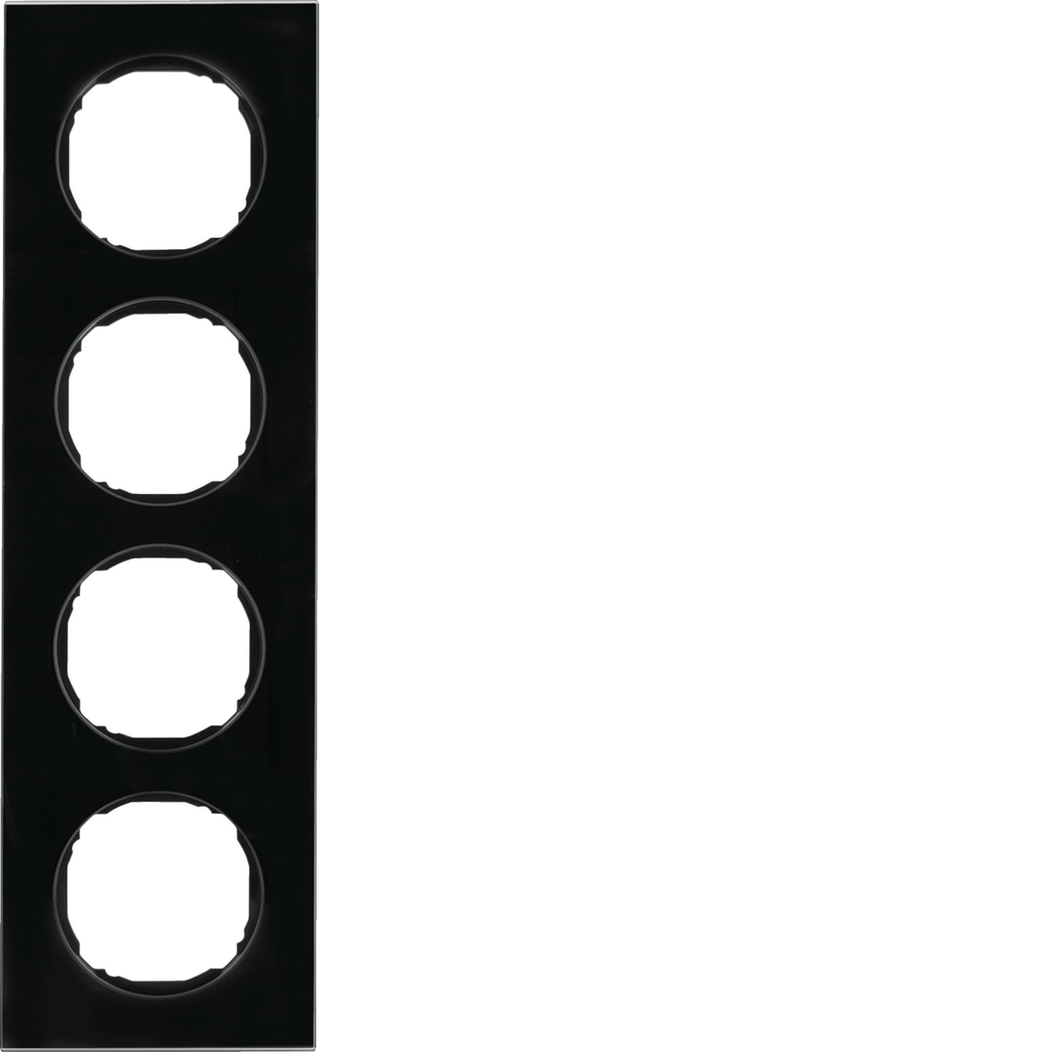 HAGER BOCCHIOTTI - Cornice quadrupla R.8 vetro nero