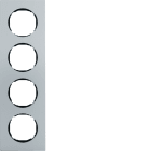 HAGER BOCCHIOTTI - Cornice quadrupla R.8 alluminio
