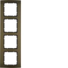 HAGER BOCCHIOTTI - Cornice quadrupla Berker B.3 alu marrone/antracite opaco, alluminio anodizzato