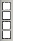 HAGER BOCCHIOTTI - Cornice quadrupla vert. Serie B.7 acciaio inox/antrac.opaco, metallo spazzolato