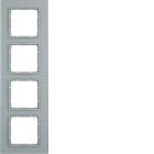 HAGER BOCCHIOTTI - Cornice in vetro quadrupla Berker B.7 vetro alu/alu opaco, verniciato