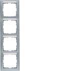 HAGER BOCCHIOTTI - Cornice quadrupla per montaggio verticale Berker S.1 alu opaco
