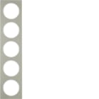 HAGER BOCCHIOTTI - Cornice quintupla Berker R.3 acciaio inox/bianco polare