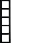 HAGER BOCCHIOTTI - Cornice quintupla Berker B.3 alu nero/bianco polare opaco, alluminio anodizzato