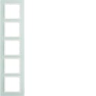 HAGER BOCCHIOTTI - Cornice in vetro quintupla Berker B.7 vetro bianco polare/bianco polare opaco