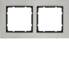 HAGER BOCCHIOTTI - Cornice doppia orizz. Serie B.7 acciaio inox/antrac.opaco, metallo spazzolato