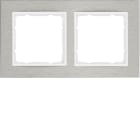 HAGER BOCCHIOTTI - Cornice doppia orizz. Serie B.7 acciaio inox/bianco polare opaco, metallo spazz.