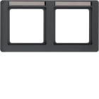 HAGER BOCCHIOTTI - Cornice doppia per montaggio orizz. Serie Q.1 antracite velluto, verniciato