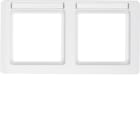 HAGER BOCCHIOTTI - Cornice con etichetta doppia per montaggio orizzontale Q.1 bianco polare velluto