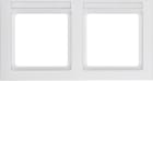 HAGER BOCCHIOTTI - Cornice doppia per montaggio orizzontale Berker Q.3 bianco polare velluto