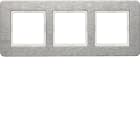 HAGER BOCCHIOTTI - Cornice tripla orizz. Serie Q.7 acciao inossidabile, metallo spazzolato