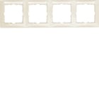 HAGER BOCCHIOTTI - Cornice quadrupla per montaggio orizzontale Berker S.1 bianco lucido