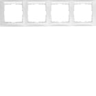 HAGER BOCCHIOTTI - Cornice quadrupla per montaggio orizzontale Berker S.1 bianco polare lucido