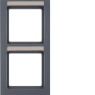 HAGER BOCCHIOTTI - Cornice doppia per montaggio verticale Berker Q.3 antracite velluto, verniciato