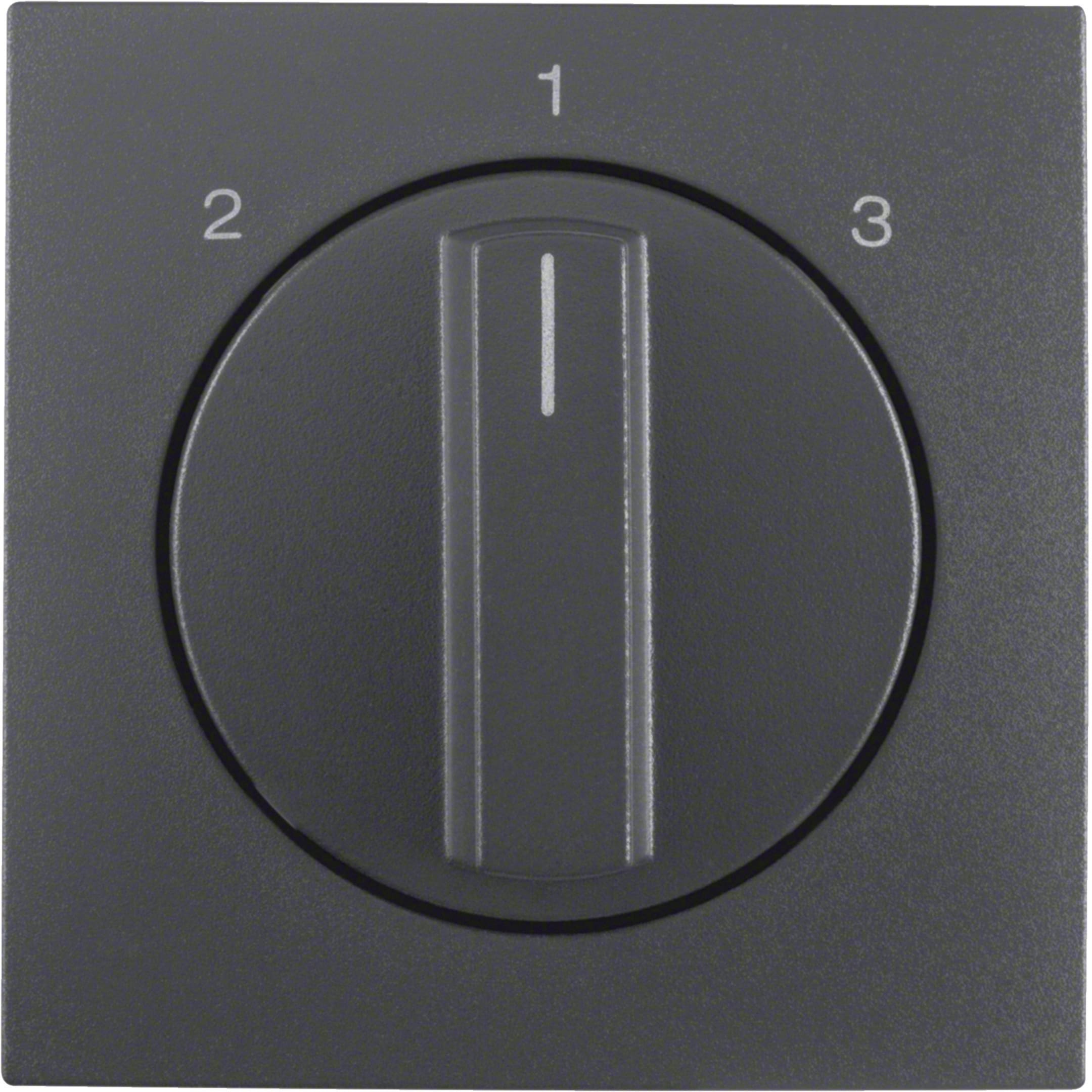 HAGER BOCCHIOTTI - Pezzo c.le con manopola x Commut. a 3 vie, senza pos. 0, S.1/B.3/B.7 antrac.