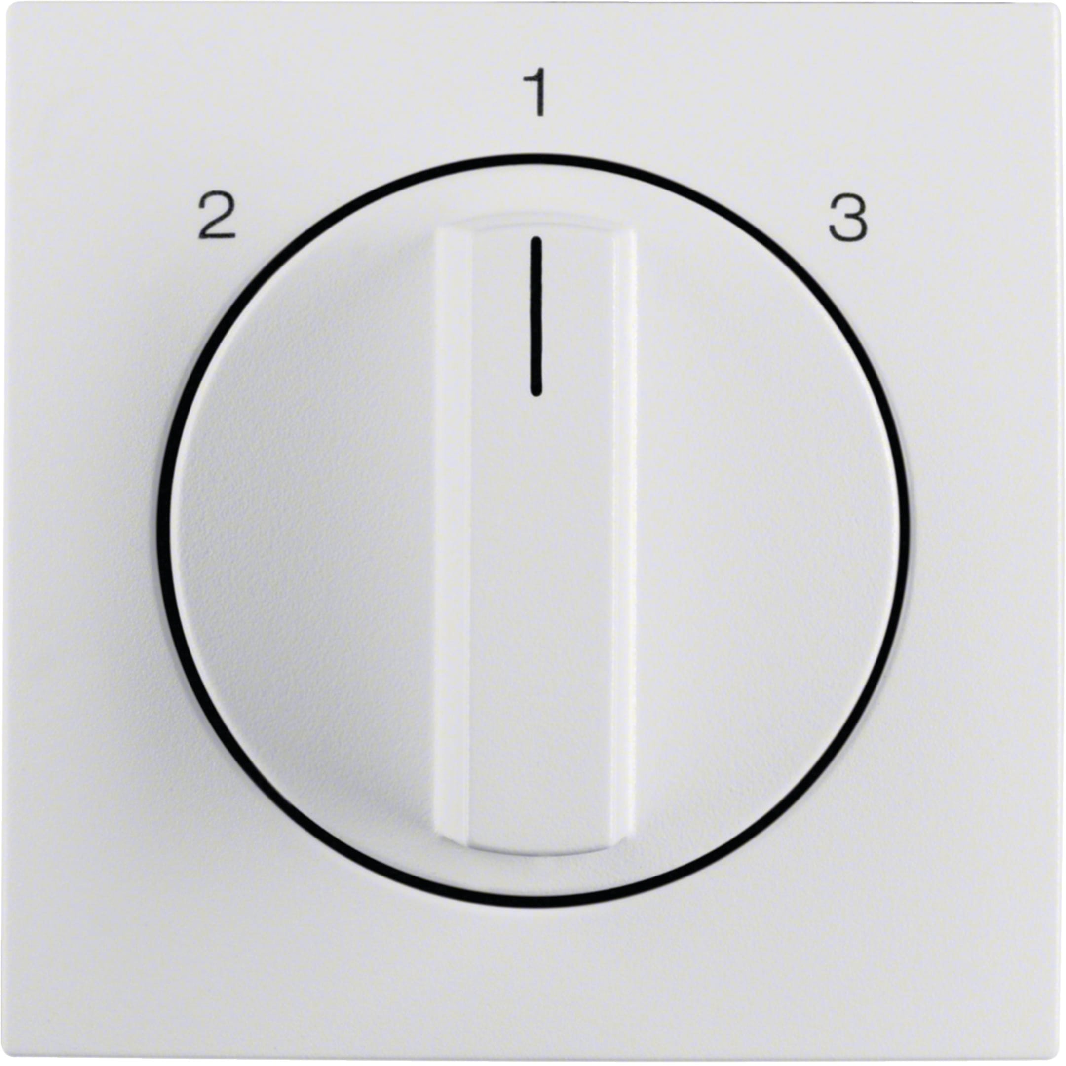 HAGER BOCCHIOTTI - Pezzo c.le con manopola x Commut. a 3 vie senza pos. 0 S1/B3/B7 bianco pol. opac