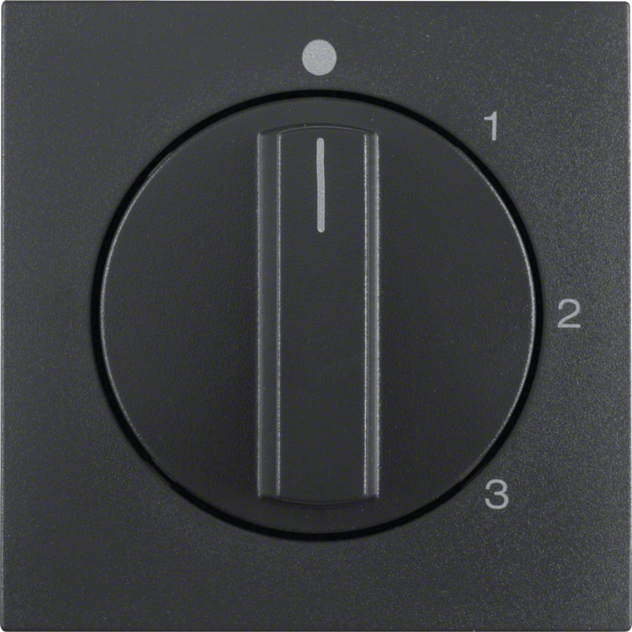 HAGER BOCCHIOTTI - Pezzo c.le con manopola x Commut. a 3 vie, con pos. 0, S.1/B.3/B.7 antrac.