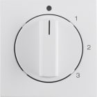 HAGER BOCCHIOTTI - Pezzo c.le con manopola x Commut. a 3 vie con pos. 0 S1/B3/B7 bianco pol. opac
