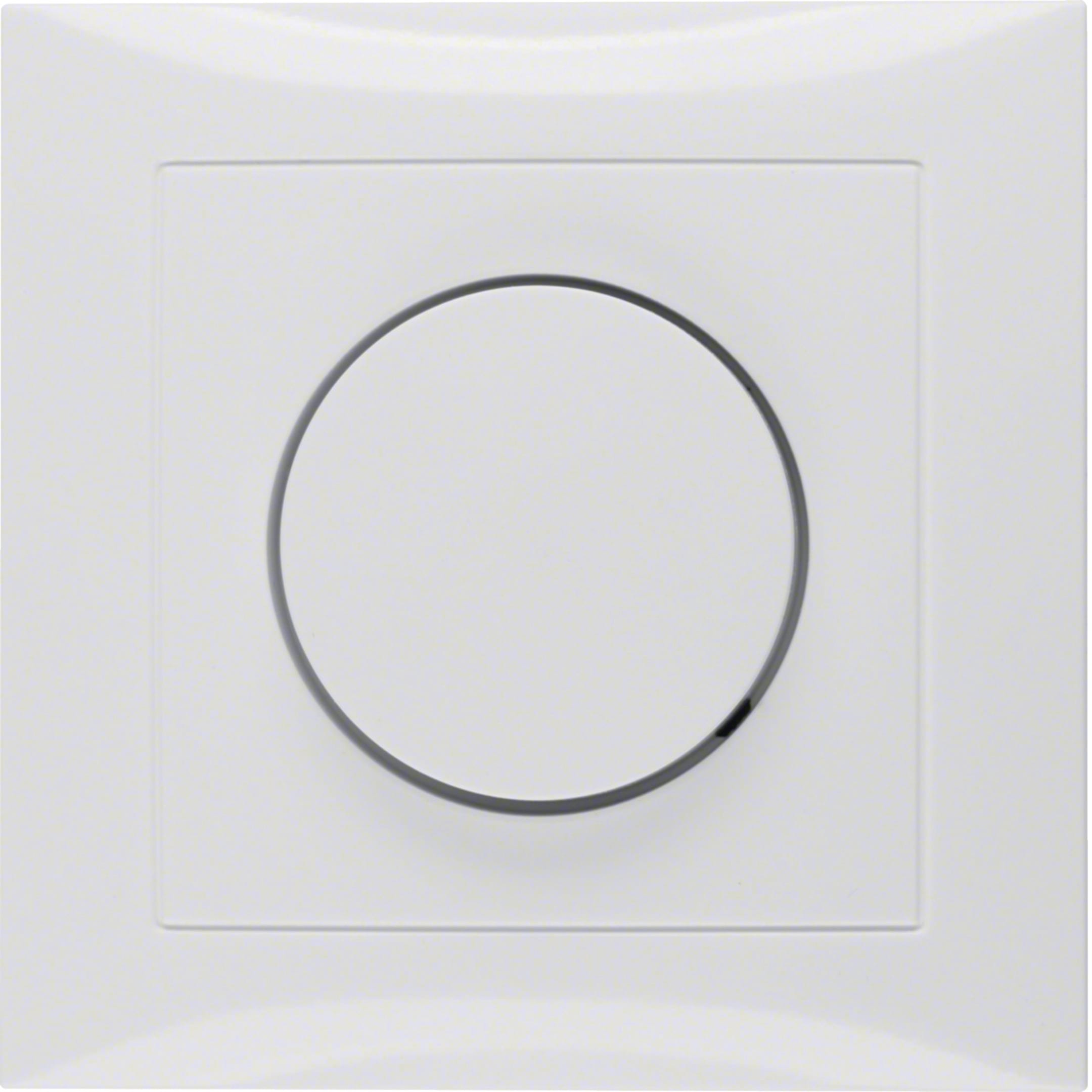 HAGER BOCCHIOTTI - Placca x dimmer a manopola/potenziometro a rotazione Serie S.1 bianc pol. luc.
