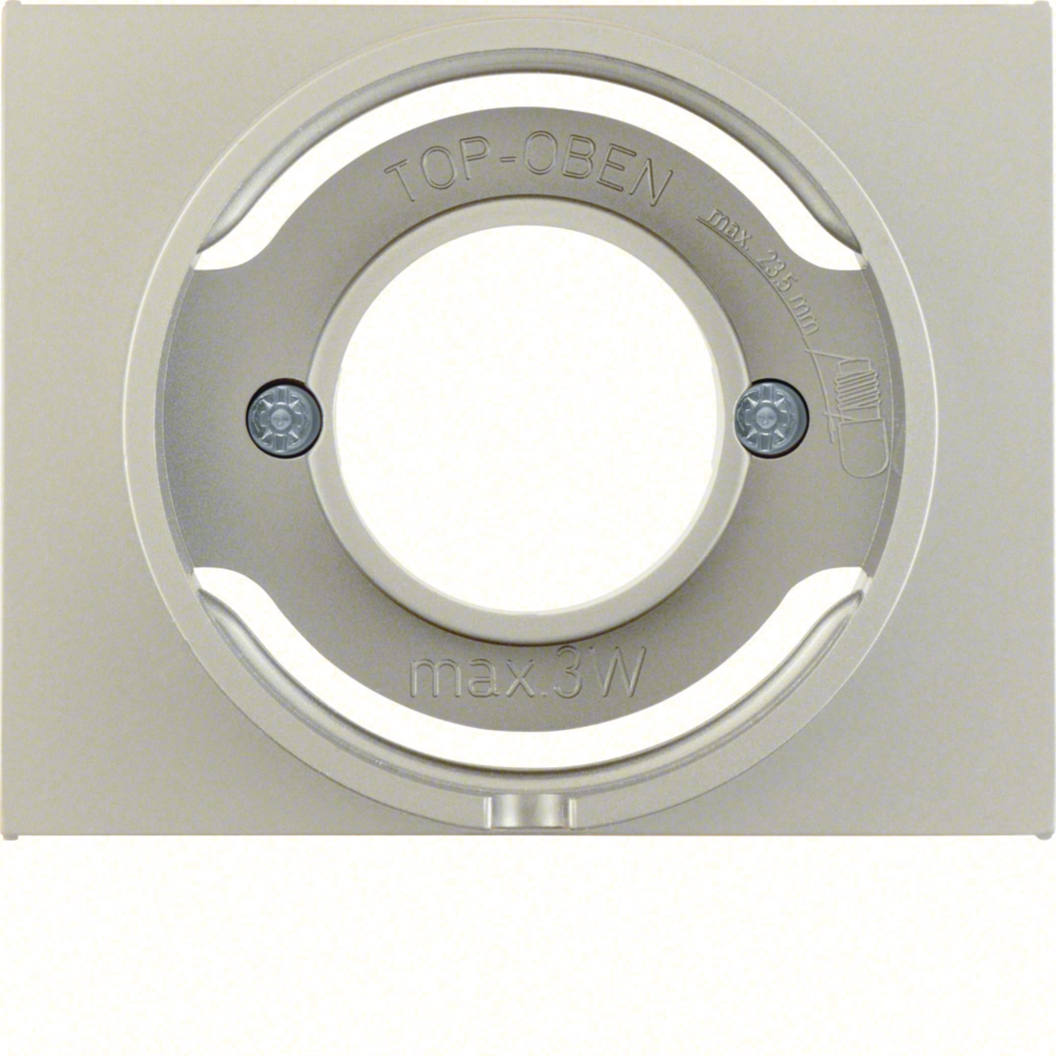 HAGER BOCCHIOTTI - Pezzo centrale per spia luminosa E14 Berker K.5 acciaio inox opaco, verniciato