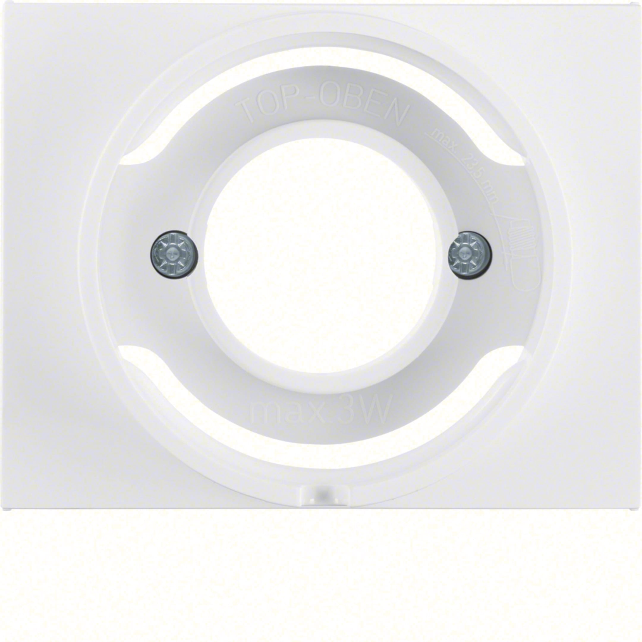 HAGER BOCCHIOTTI - Pezzo centrale per spia luminosa E14 Berker K.1 bianco polare lucido
